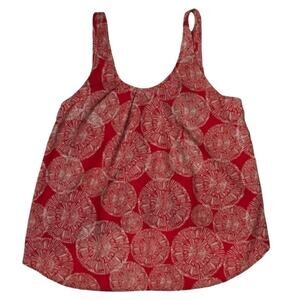 Audrey 3+1 red low high blouse zipper in back sz S